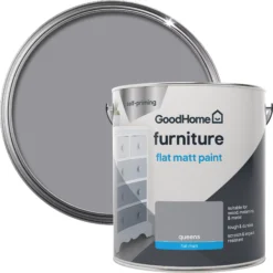 GoodHome Renovation Queens Flat Matt Furniture Paint, 2L