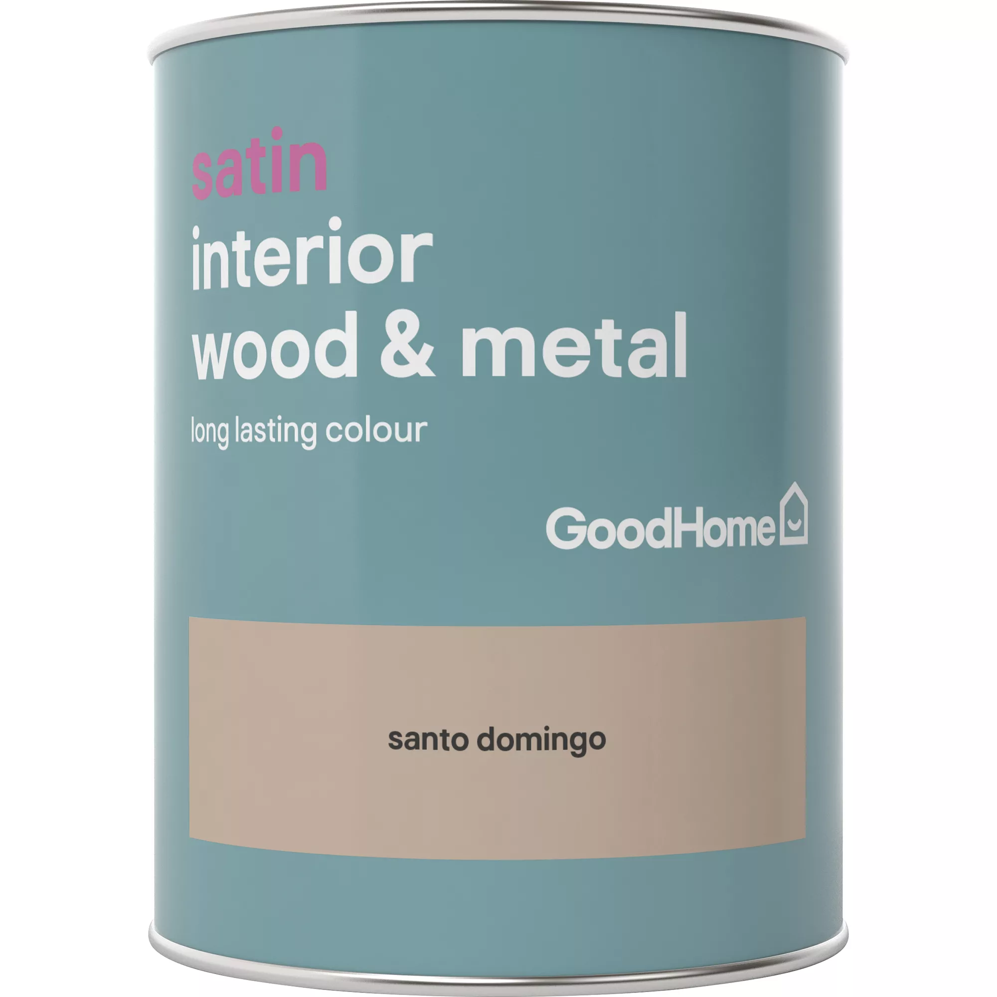 GoodHome Santo Domingo Satin Metal & Wood Paint, 750ml 2 GoodHome Santo Domingo Satin Metal & Wood Paint, 750ml - Image 2