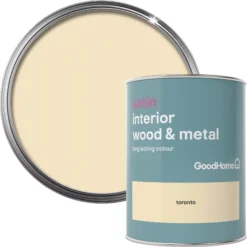 GoodHome Toronto Satin Metal & Wood Paint, 750ml
