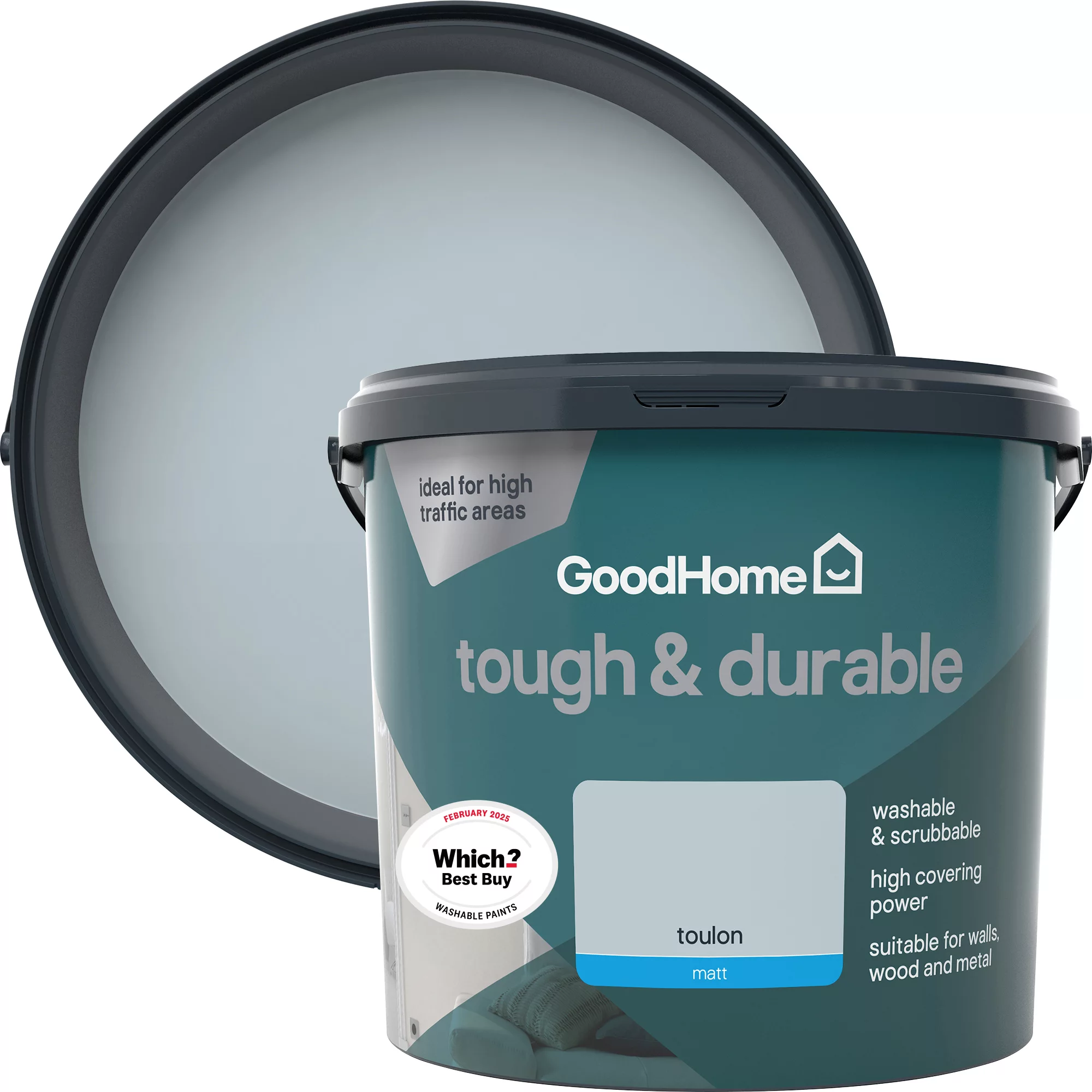 GoodHome Tough & Durable Toulon Matt Emulsion Paint, 5L 1 GoodHome Tough & Durable Toulon Matt Emulsion Paint, 5L