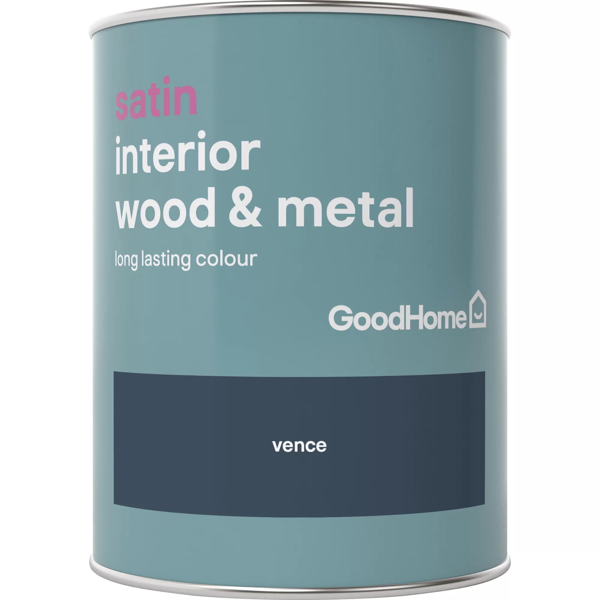 GoodHome Vence Satin Metal & Wood Paint, 750ml 1 GoodHome Vence Satin Metal & Wood Paint, 750ml