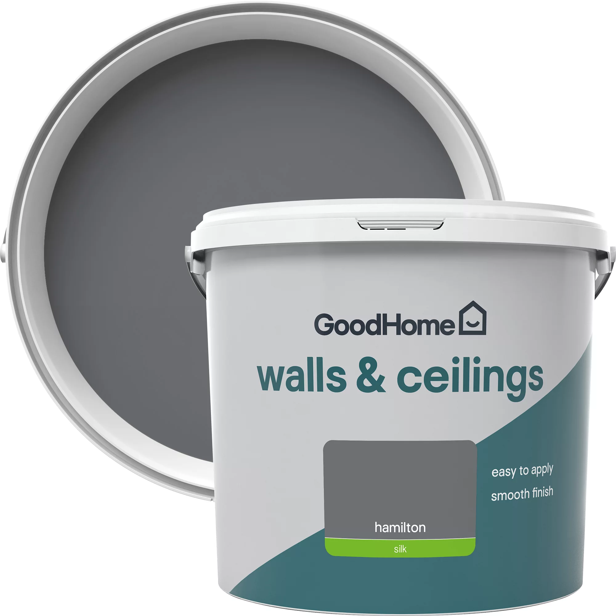 GoodHome Walls & Ceilings Hamilton Silk Emulsion Paint, 5L 1 GoodHome Walls & Ceilings Hamilton Silk Emulsion Paint, 5L
