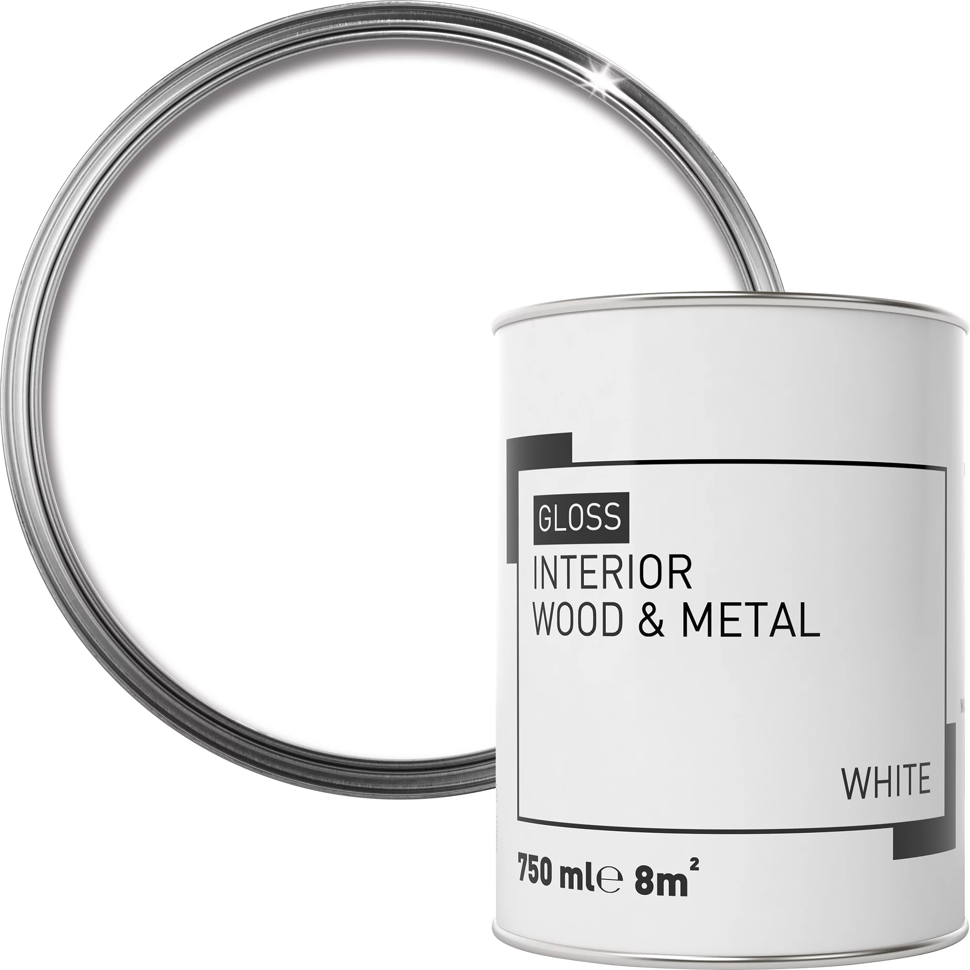 Interior White Gloss Metal & Wood Paint, 750ml 2 Interior White Gloss Metal & Wood Paint, 750ml - Image 2