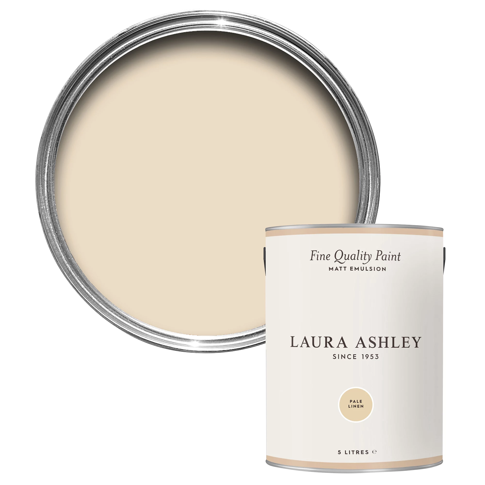 Laura Ashley Pale Linen Matt Emulsion Paint, 5L 1 Laura Ashley Pale Linen Matt Emulsion Paint, 5L