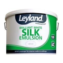 Leyland Brilliant White Silk Emulsion Paint, 10L