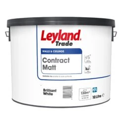 Leyland Contract Brilliant White Matt Emulsion Paint, 10L