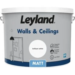 Leyland Pure Brilliant White Matt Emulsion Paint, 10L