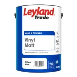 Leyland Trade Brilliant White Matt Emulsion Paint, 5L