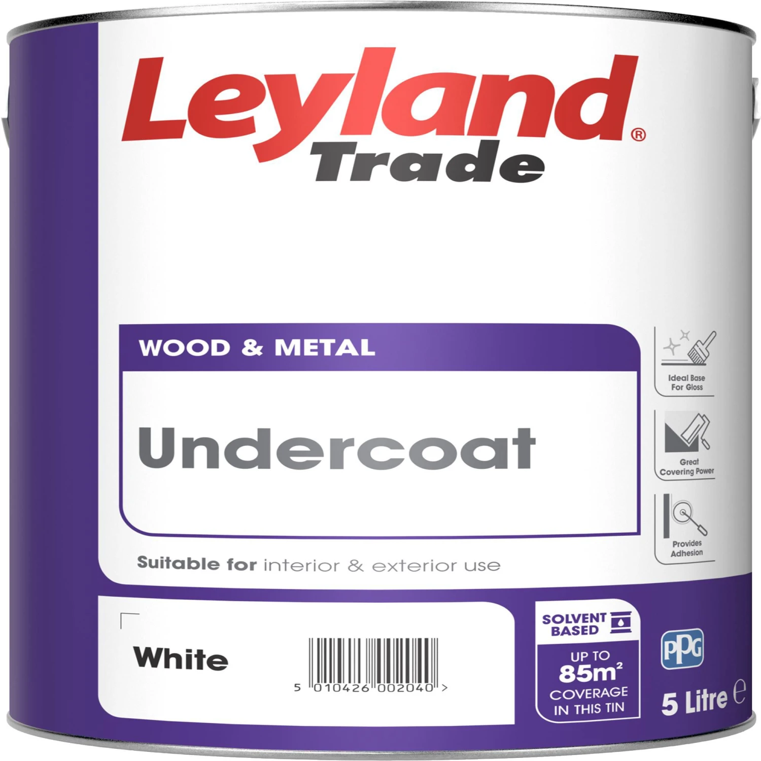 Leyland Trade Brilliant White Metal & Wood Undercoat, 5L 1 Leyland Trade Brilliant White Metal & Wood Undercoat, 5L