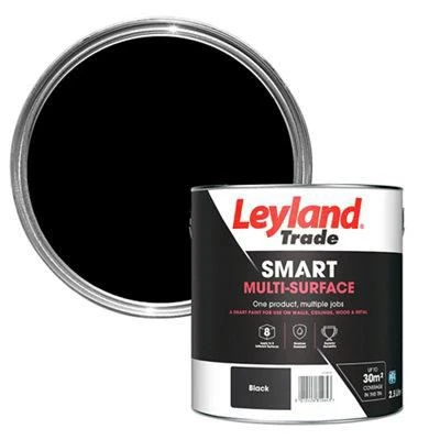 Leyland Trade Smart Black Mid Sheen Multi-surface Paint, 2.5L 3 Leyland Trade Smart Black Mid Sheen Multi-surface Paint, 2.5L - Image 3