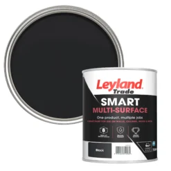 Leyland Trade Smart Black Mid Sheen Multi-surface Paint, 750ml