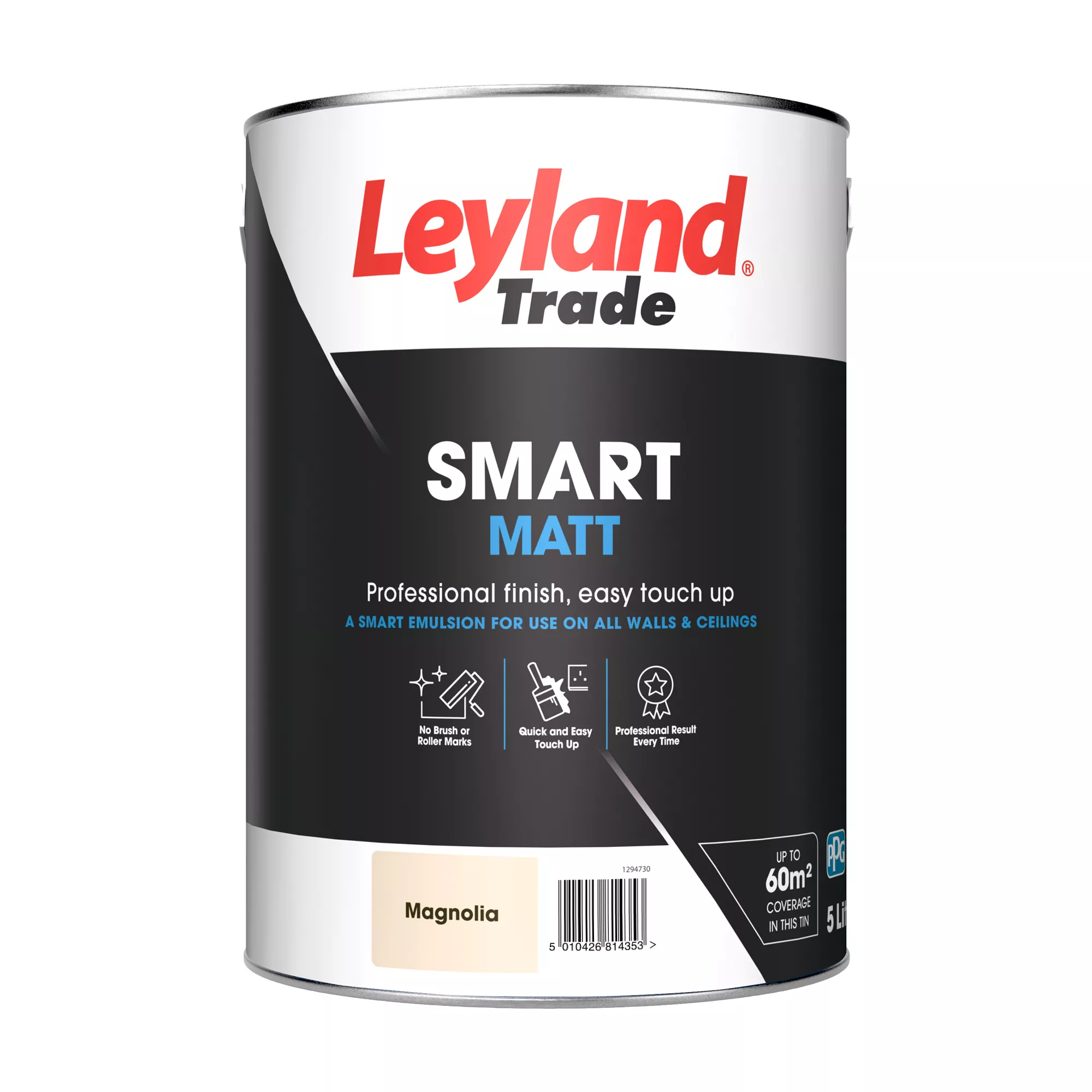 Leyland Trade Smart Magnolia Flat Matt Emulsion Paint, 5L 3 Leyland Trade Smart Magnolia Flat Matt Emulsion Paint, 5L - Image 3