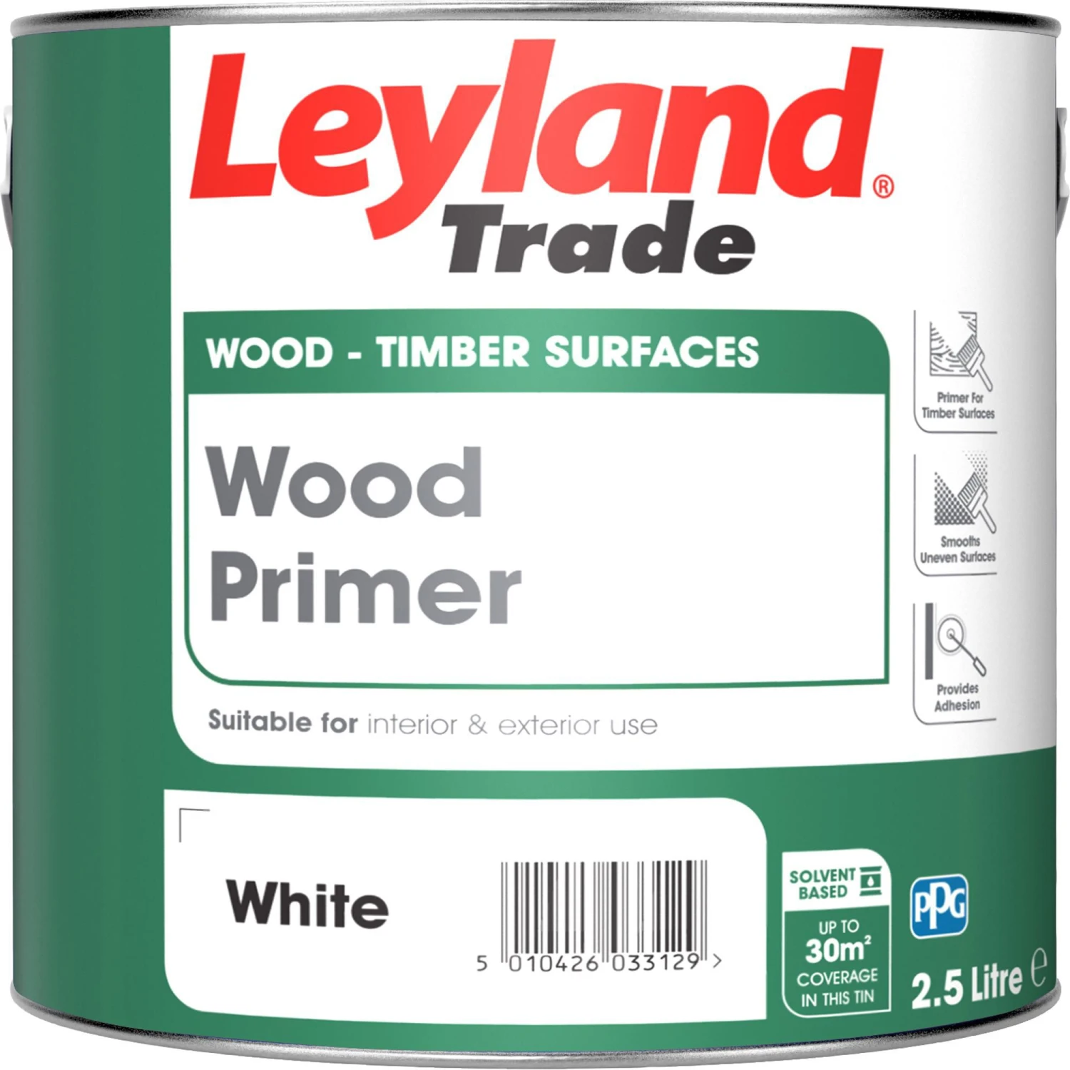 Leyland Trade Wood White Wood Primer, 2.5L 1 Leyland Trade Wood White Wood Primer, 2.5L