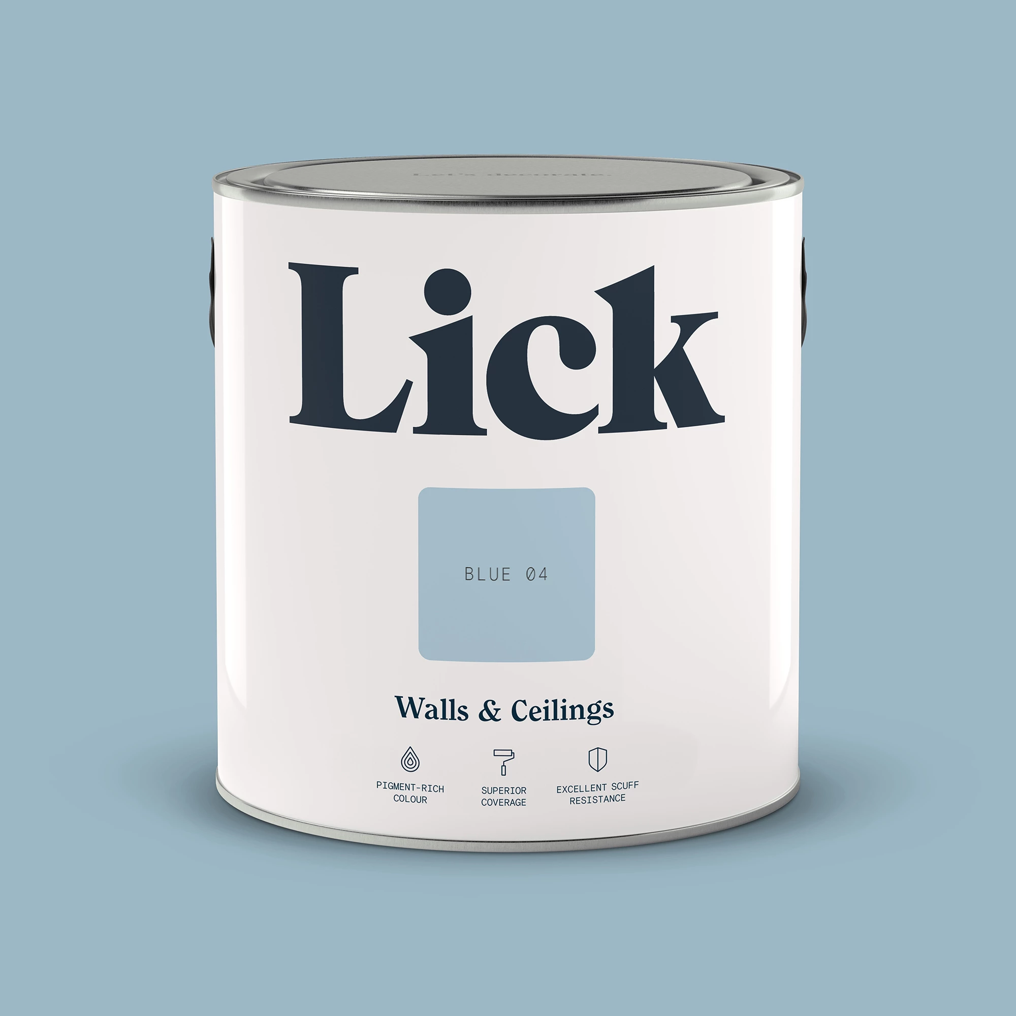 Lick Blue 04 Matt Emulsion Paint, 2.5L 2 Lick Blue 04 Matt Emulsion Paint, 2.5L - Image 2