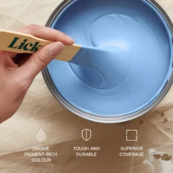Lick Blue 10 Eggshell Emulsion Paint, 2.5L -Trade Point lick blue 10 eggshell emulsion paint 2 5l5060756119307 05i bq