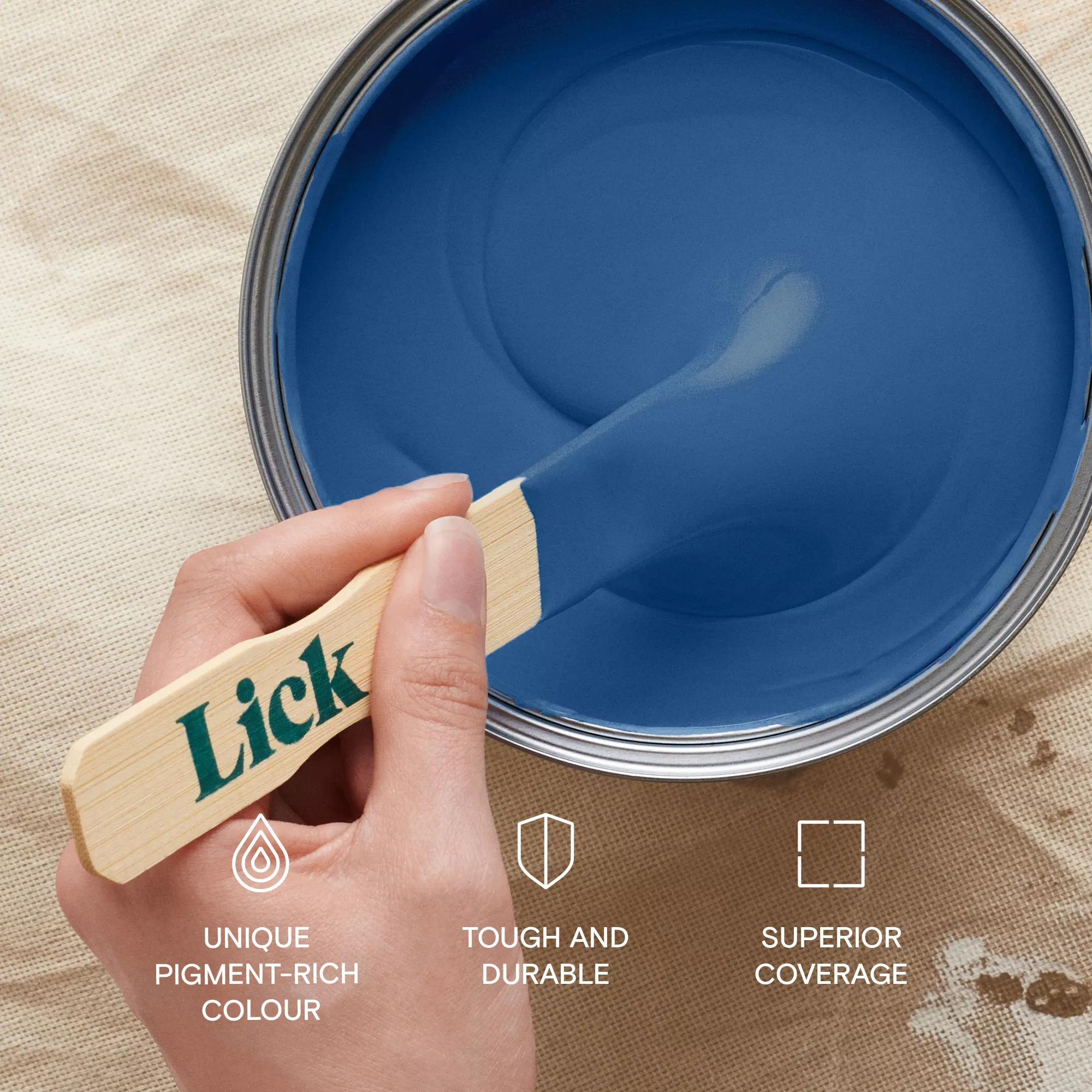 Lick Blue 111 Eggshell Emulsion Paint, 2.5L 6 Lick Blue 111 Eggshell Emulsion Paint, 2.5L - Image 6