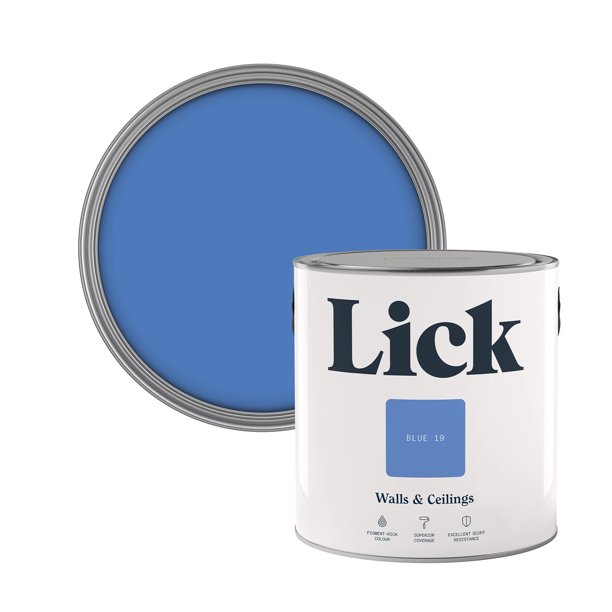 Lick Blue 19 Matt Emulsion Paint, 2.5L 1 Lick Blue 19 Matt Emulsion Paint, 2.5L
