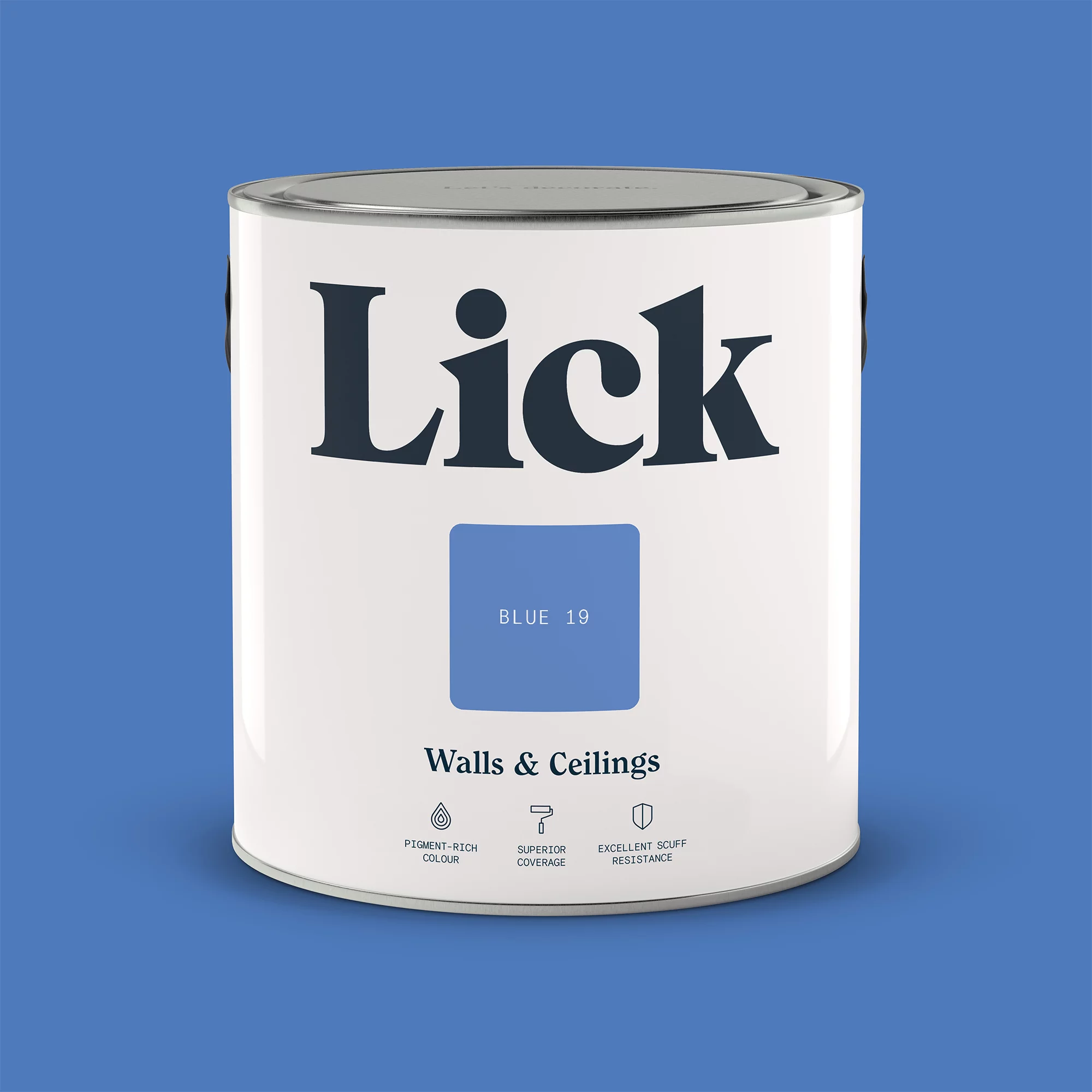 Lick Blue 19 Matt Emulsion Paint, 2.5L 2 Lick Blue 19 Matt Emulsion Paint, 2.5L - Image 2
