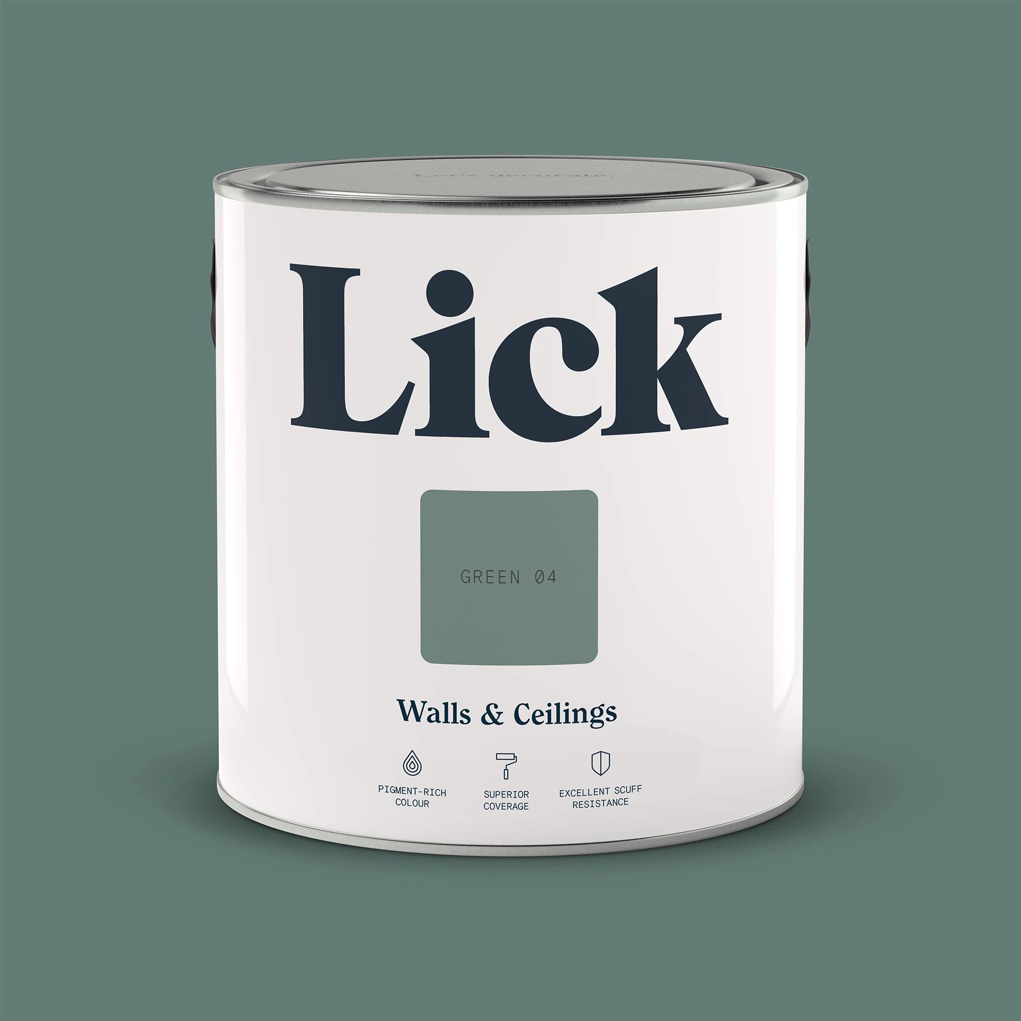 Lick Green 04 Matt Emulsion Paint, 2.5L 2 Lick Green 04 Matt Emulsion Paint, 2.5L - Image 2