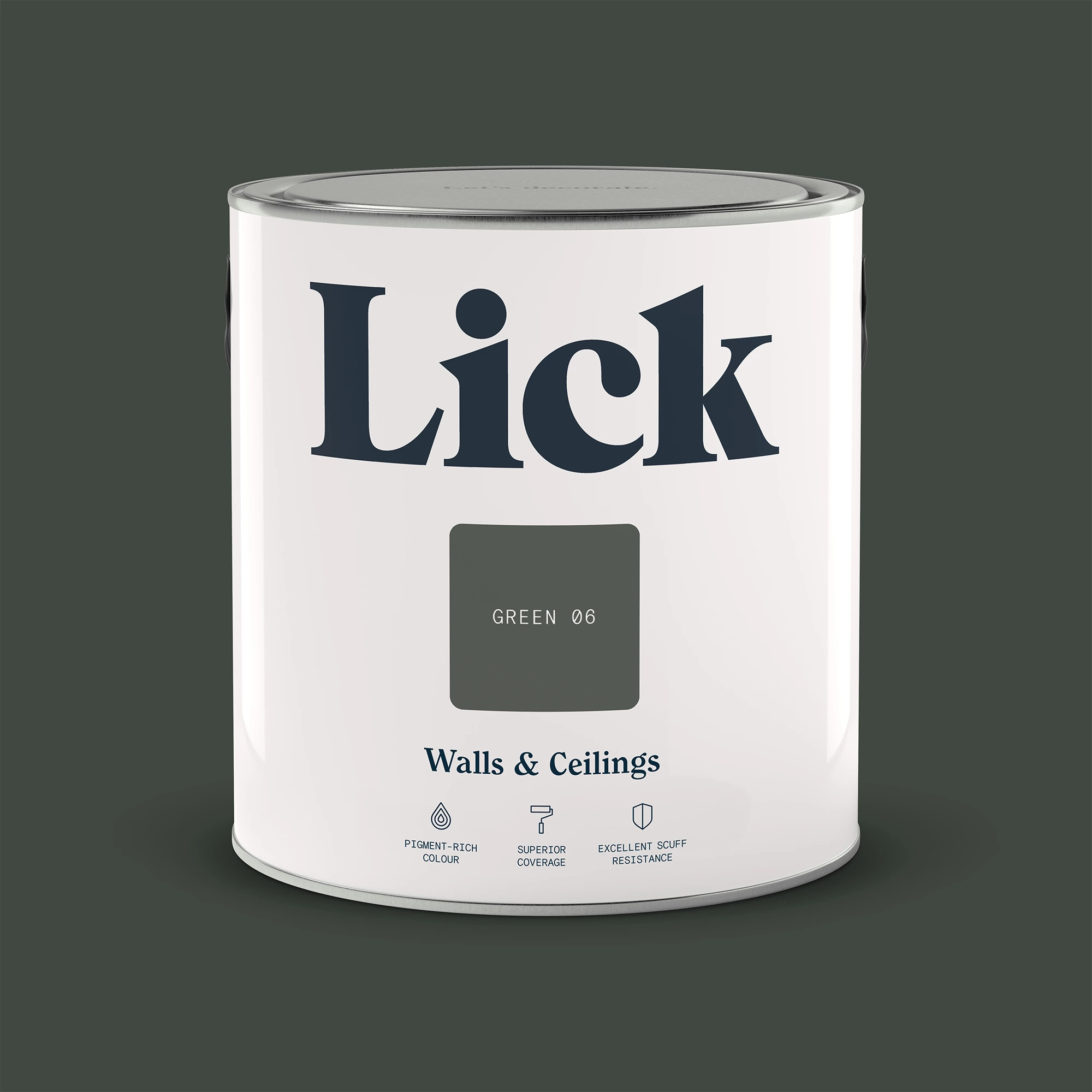 Lick Green 06 Matt Emulsion Paint, 2.5L 2 Lick Green 06 Matt Emulsion Paint, 2.5L - Image 2