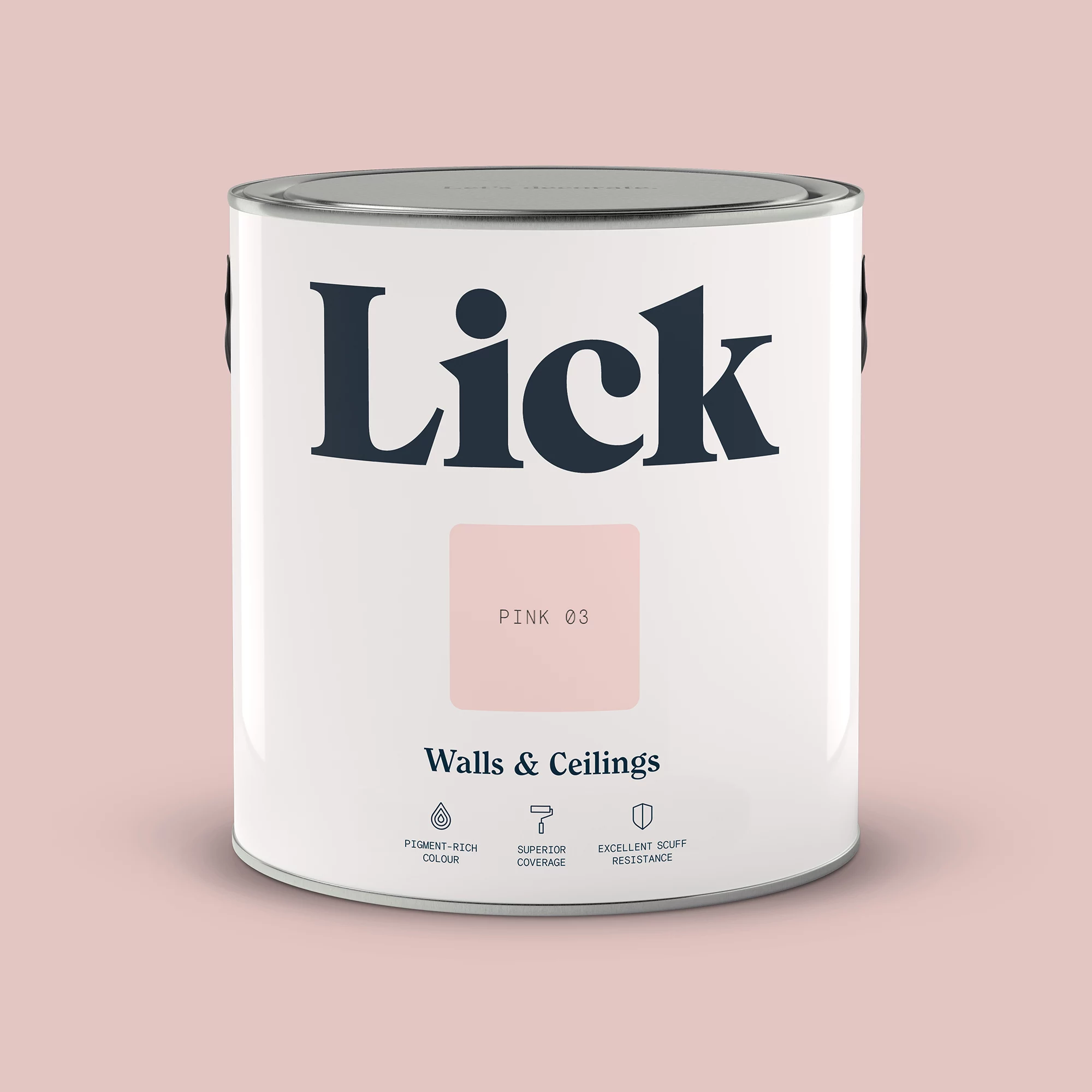 Lick Pink 03 Matt Emulsion Paint, 2.5L 2 Lick Pink 03 Matt Emulsion Paint, 2.5L - Image 2
