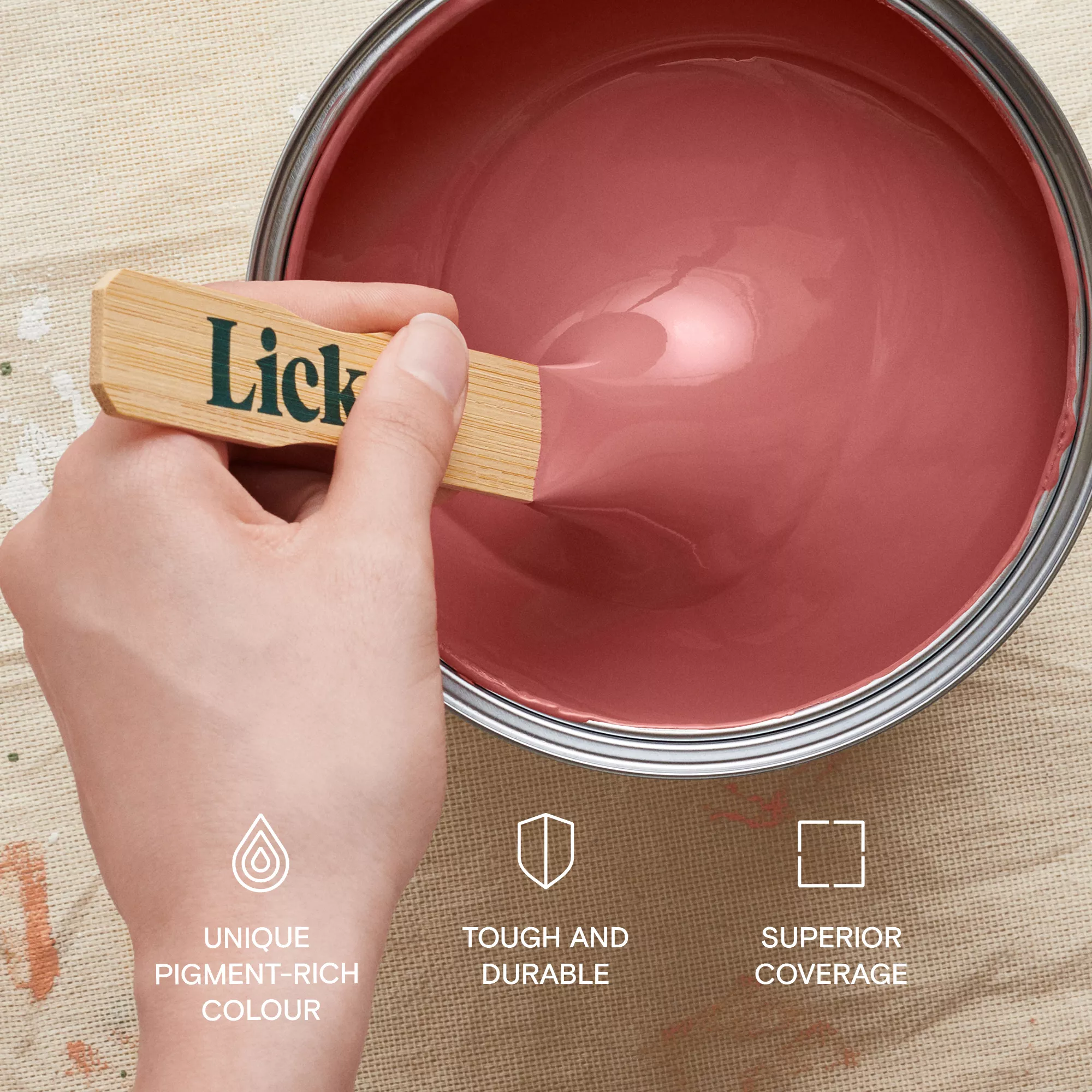 Lick Red 05 Eggshell Emulsion Paint, 2.5L 6 Lick Red 05 Eggshell Emulsion Paint, 2.5L - Image 6