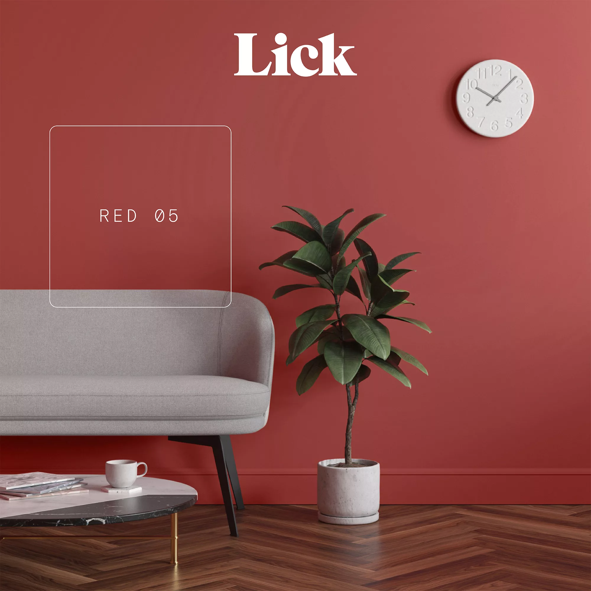 Lick Red 05 Eggshell Emulsion Paint, 2.5L 4 Lick Red 05 Eggshell Emulsion Paint, 2.5L - Image 4