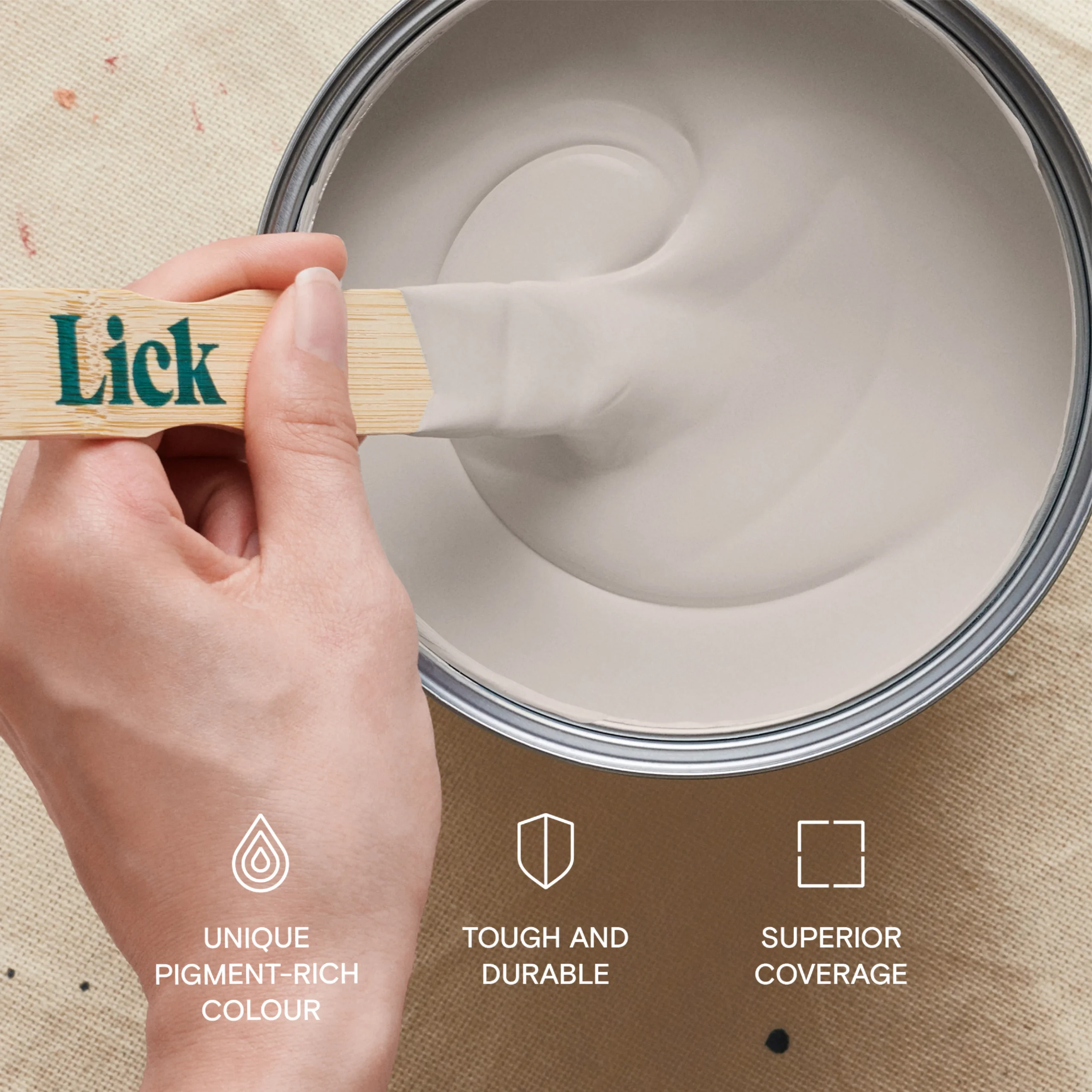 Lick Taupe 01 Eggshell Emulsion Paint, 2.5L 5 Lick Taupe 01 Eggshell Emulsion Paint, 2.5L - Image 5