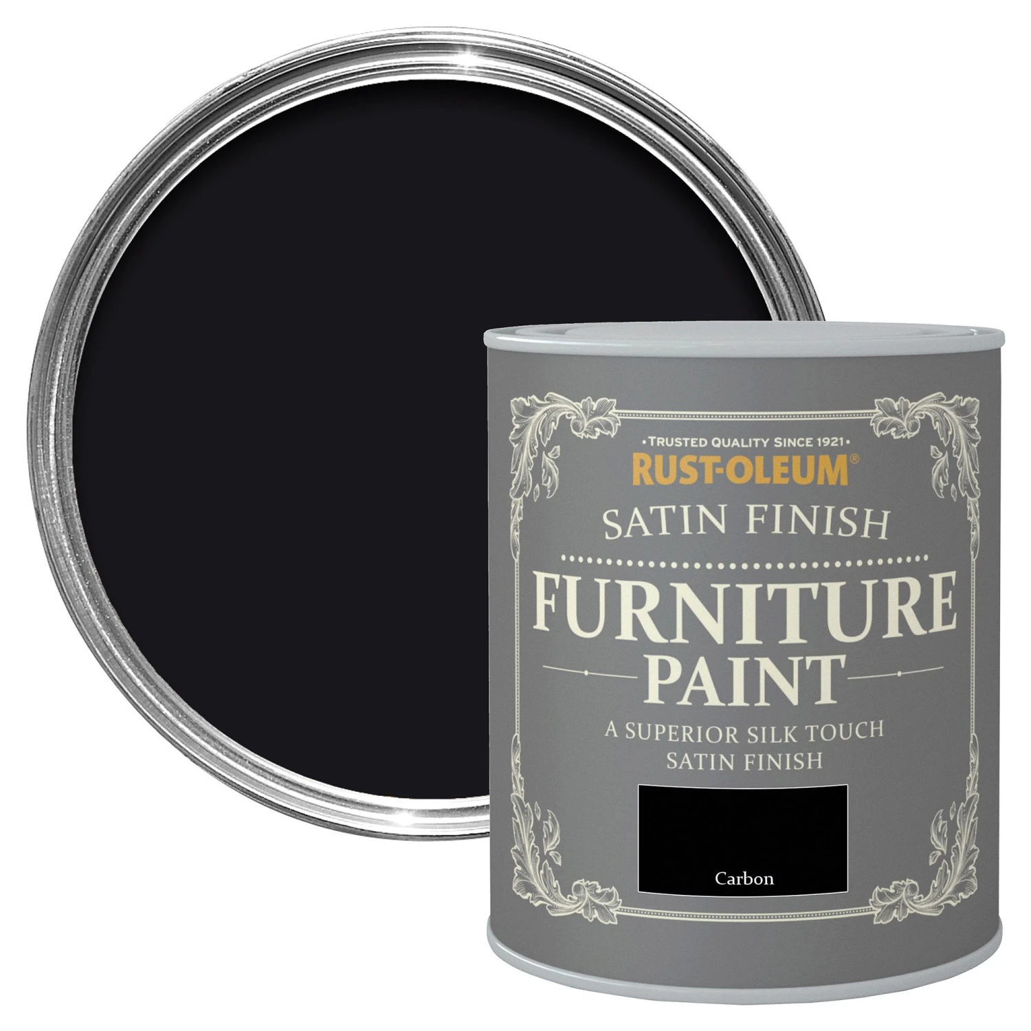 Rust-Oleum Carbon Satinwood Furniture Paint, 750ml 2 Rust-Oleum Carbon Satinwood Furniture Paint, 750ml - Image 2