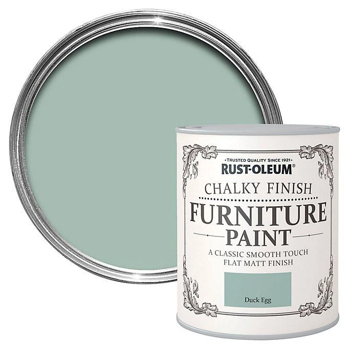 Rust-Oleum Duck Egg Chalky Effect Matt Furniture Paint, 750ml 1 Rust-Oleum Duck Egg Chalky Effect Matt Furniture Paint, 750ml