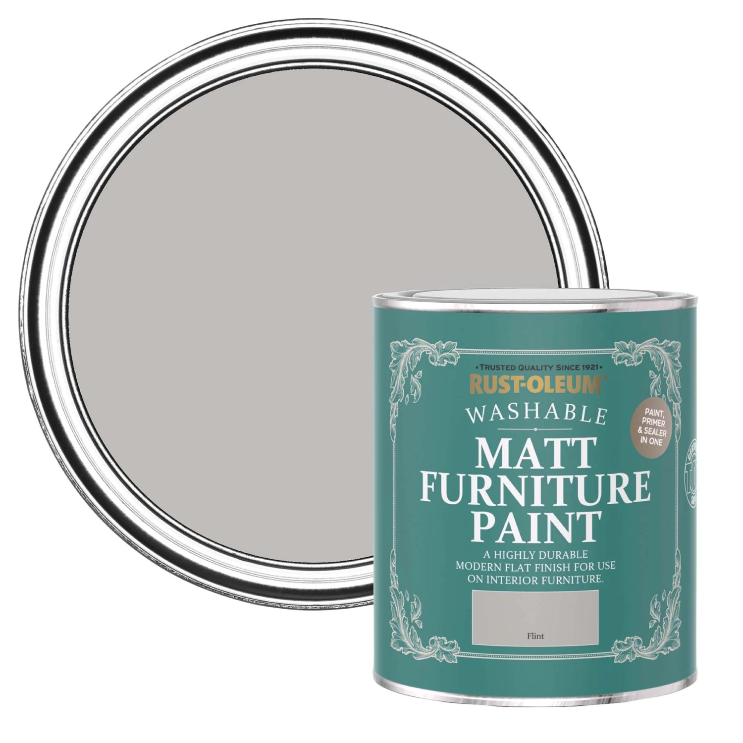 Rust-Oleum Flint Matt Furniture Paint, 750ml 1 Rust-Oleum Flint Matt Furniture Paint, 750ml