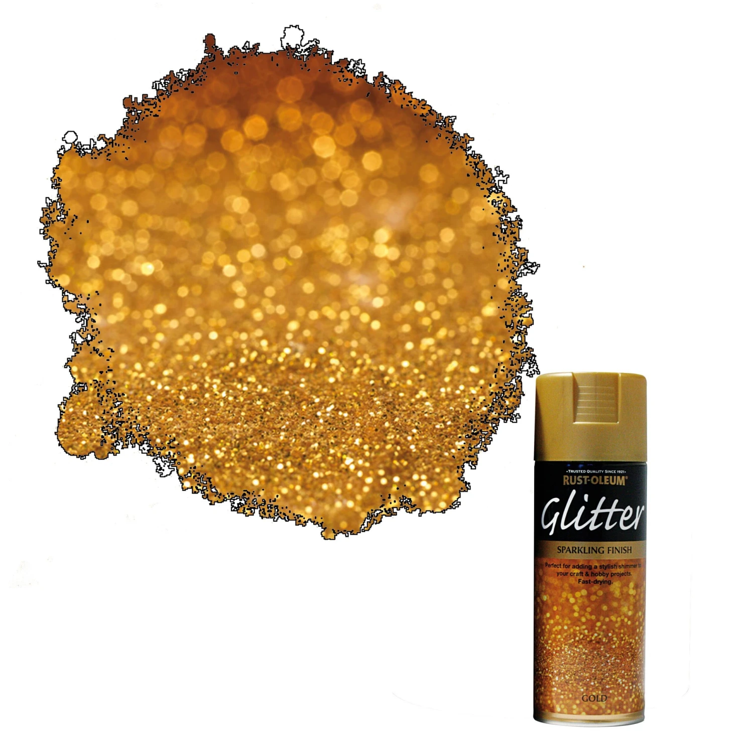 Rust-Oleum Gold Glitter Effect Multi-surface Spray Paint, 400ml 1 Rust-Oleum Gold Glitter Effect Multi-surface Spray Paint, 400ml