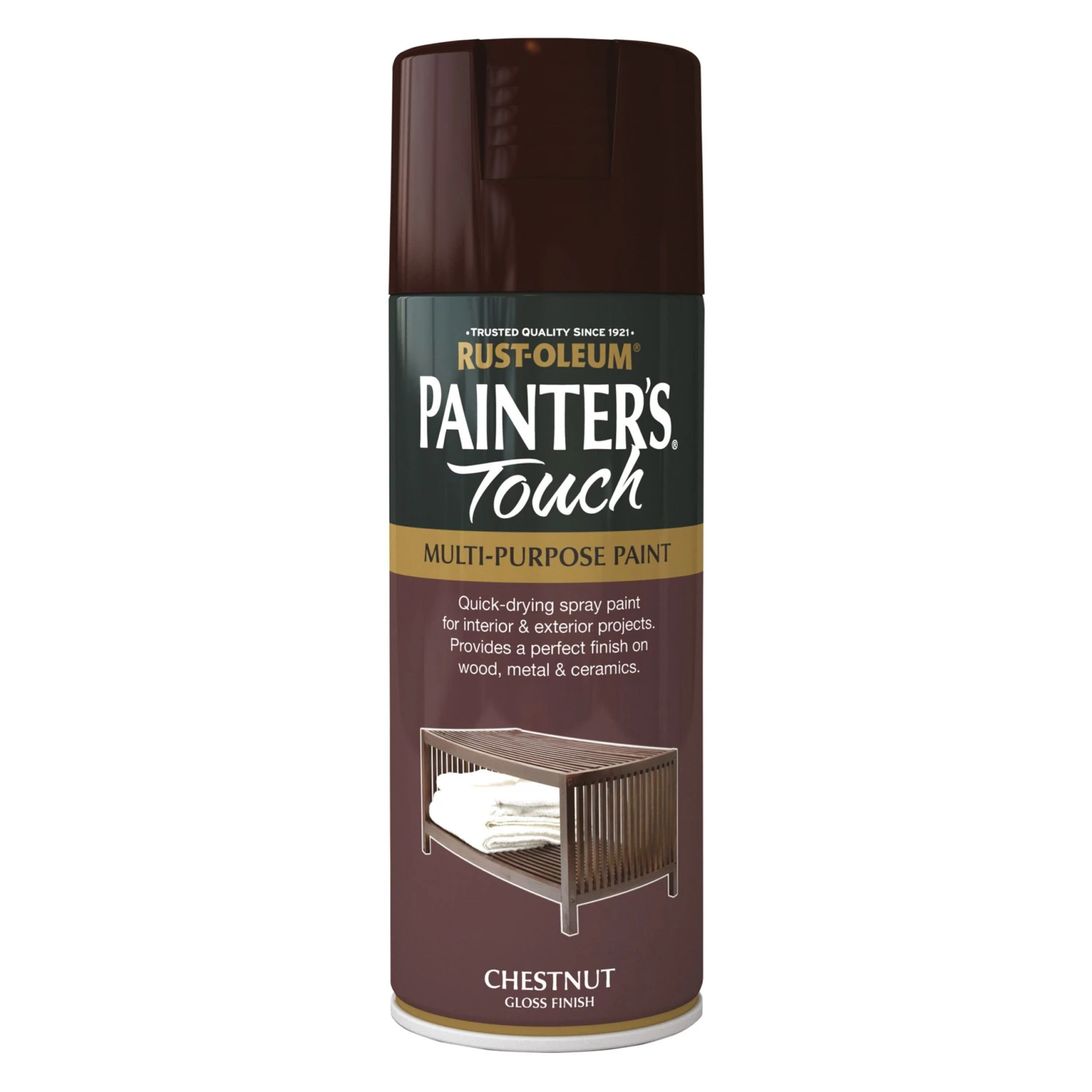 Rust-Oleum Painter's Touch Chestnut Gloss Multi-surface Decorative Spray Paint, 400ml 2 Rust-Oleum Painter's Touch Chestnut Gloss Multi-surface Decorative Spray Paint, 400ml - Image 2