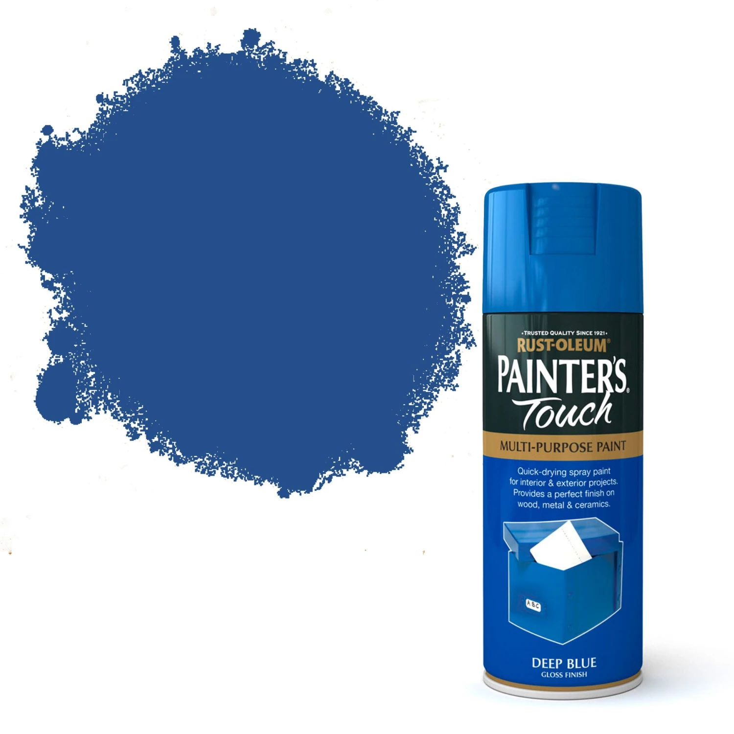 Rust-Oleum Painter's Touch Deep Blue Gloss Multi-surface Decorative Spray Paint, 400ml 1 Rust-Oleum Painter's Touch Deep Blue Gloss Multi-surface Decorative Spray Paint, 400ml