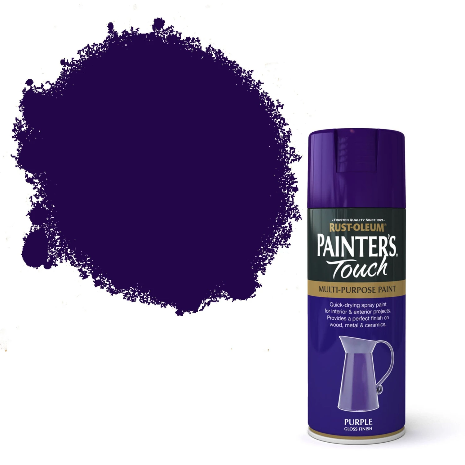 Rust-Oleum Painter's Touch Purple Gloss Multi-surface Decorative Spray Paint, 400ml 1 Rust-Oleum Painter's Touch Purple Gloss Multi-surface Decorative Spray Paint, 400ml