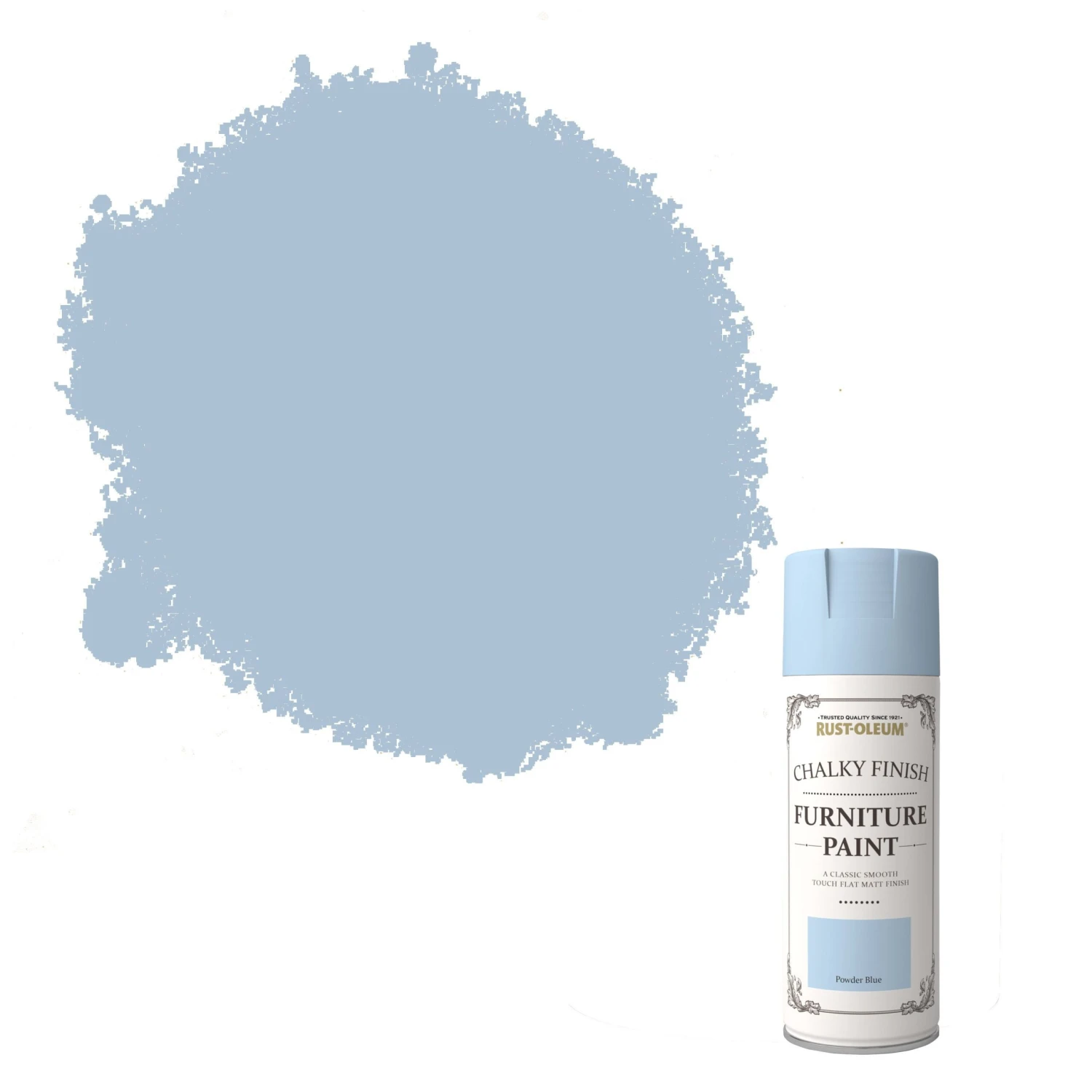 Rust-Oleum Powder Blue Matt Chalky Effect Multi-surface Spray Paint, 400ml 1 Rust-Oleum Powder Blue Matt Chalky Effect Multi-surface Spray Paint, 400ml