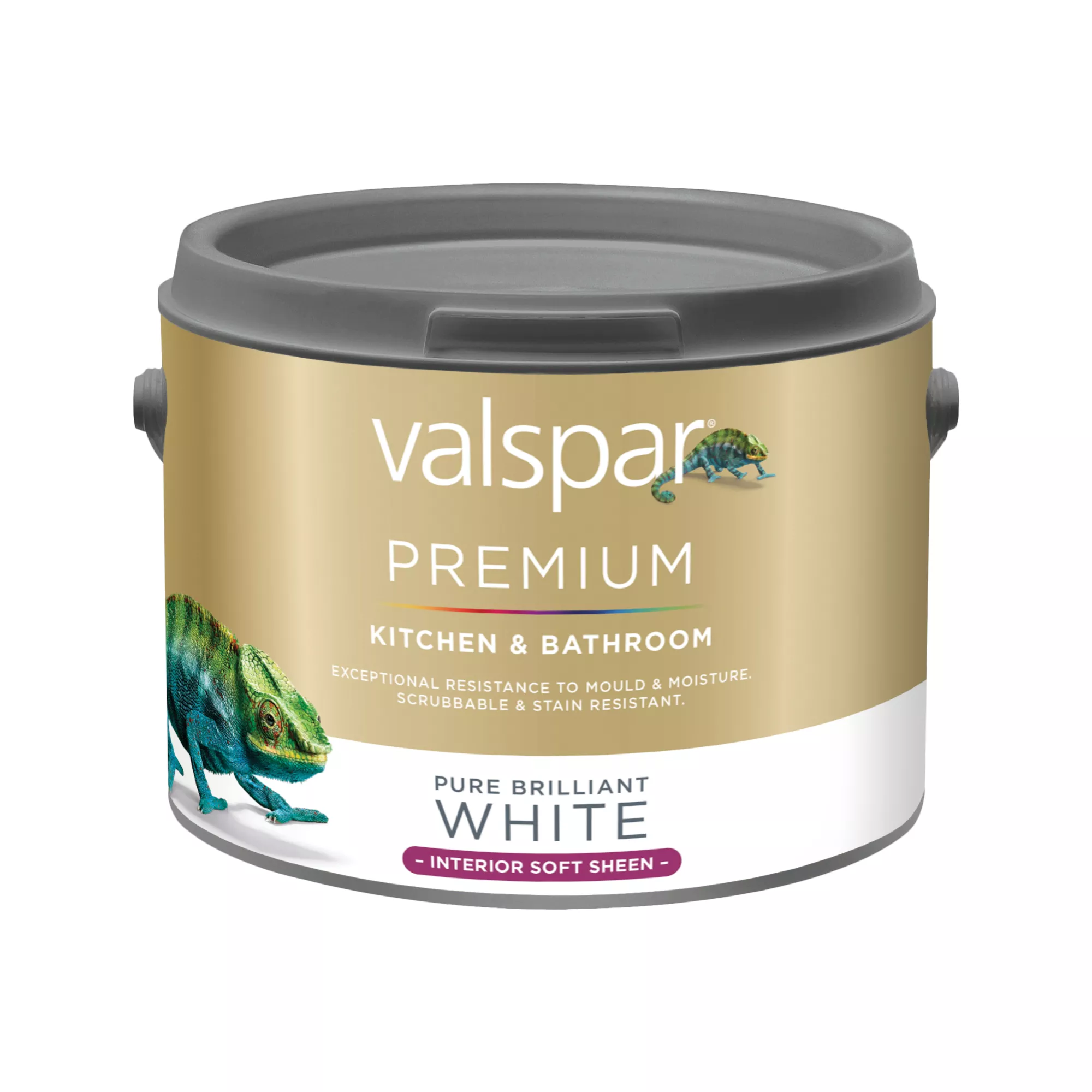 Valspar Premium Kitchen & Bathroom Pure Brilliant White Soft Sheen Emulsion Paint, 2.5L 2 Valspar Premium Kitchen & Bathroom Pure Brilliant White Soft Sheen Emulsion Paint, 2.5L - Image 2
