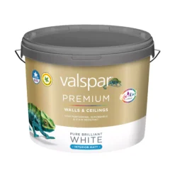 Valspar Premium Walls & Ceilings Pure Brilliant White Matt Emulsion Paint, 10L -Trade Point valspar premium walls ceilings pure brilliant white matt emulsion paint 10l5055018187651 08c bq