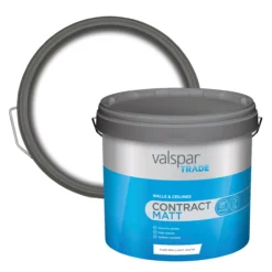 Valspar Trade Contract White Matt Emulsion Paint, 12L