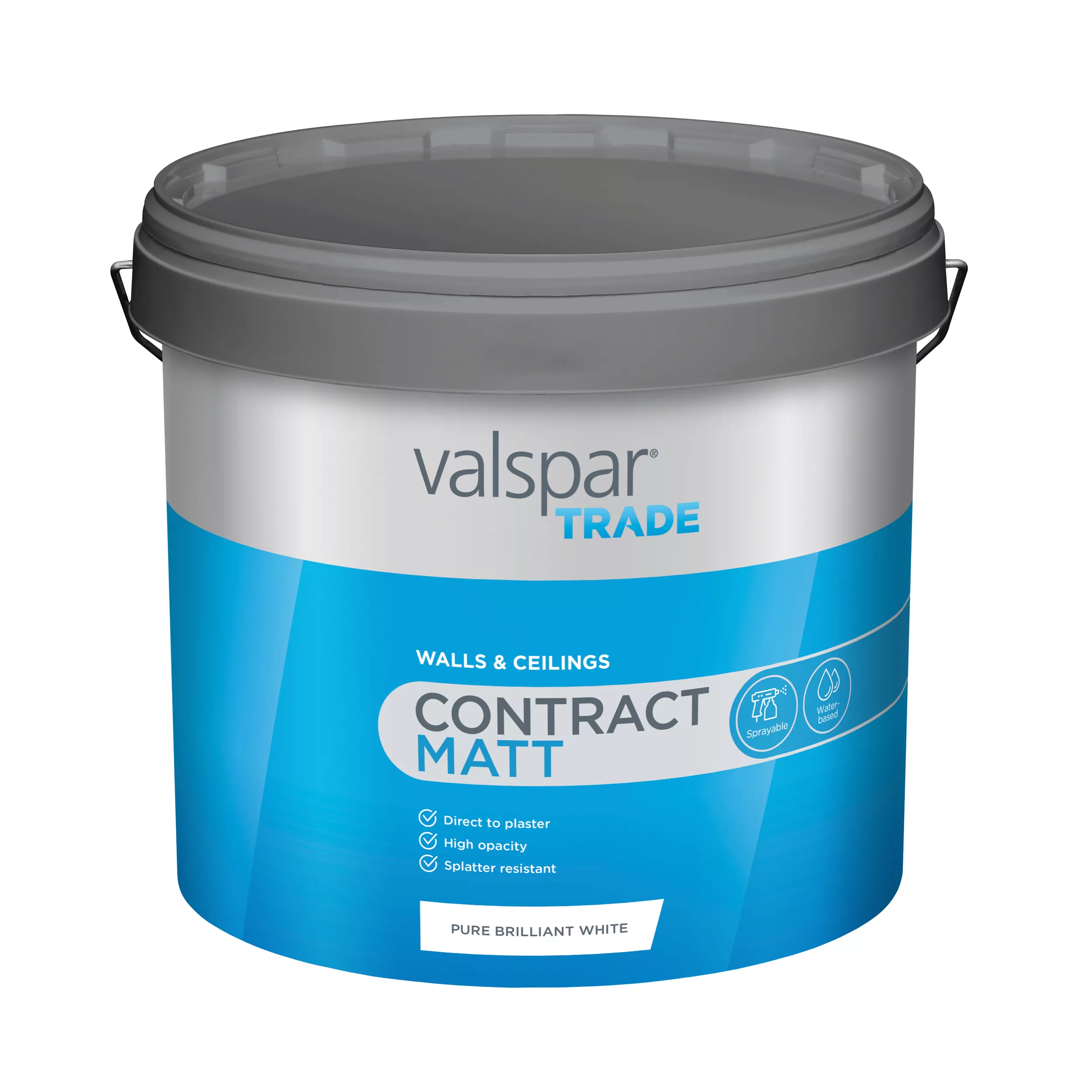 Valspar Trade Contract White Matt Emulsion Paint, 12L 2 Valspar Trade Contract White Matt Emulsion Paint, 12L - Image 2