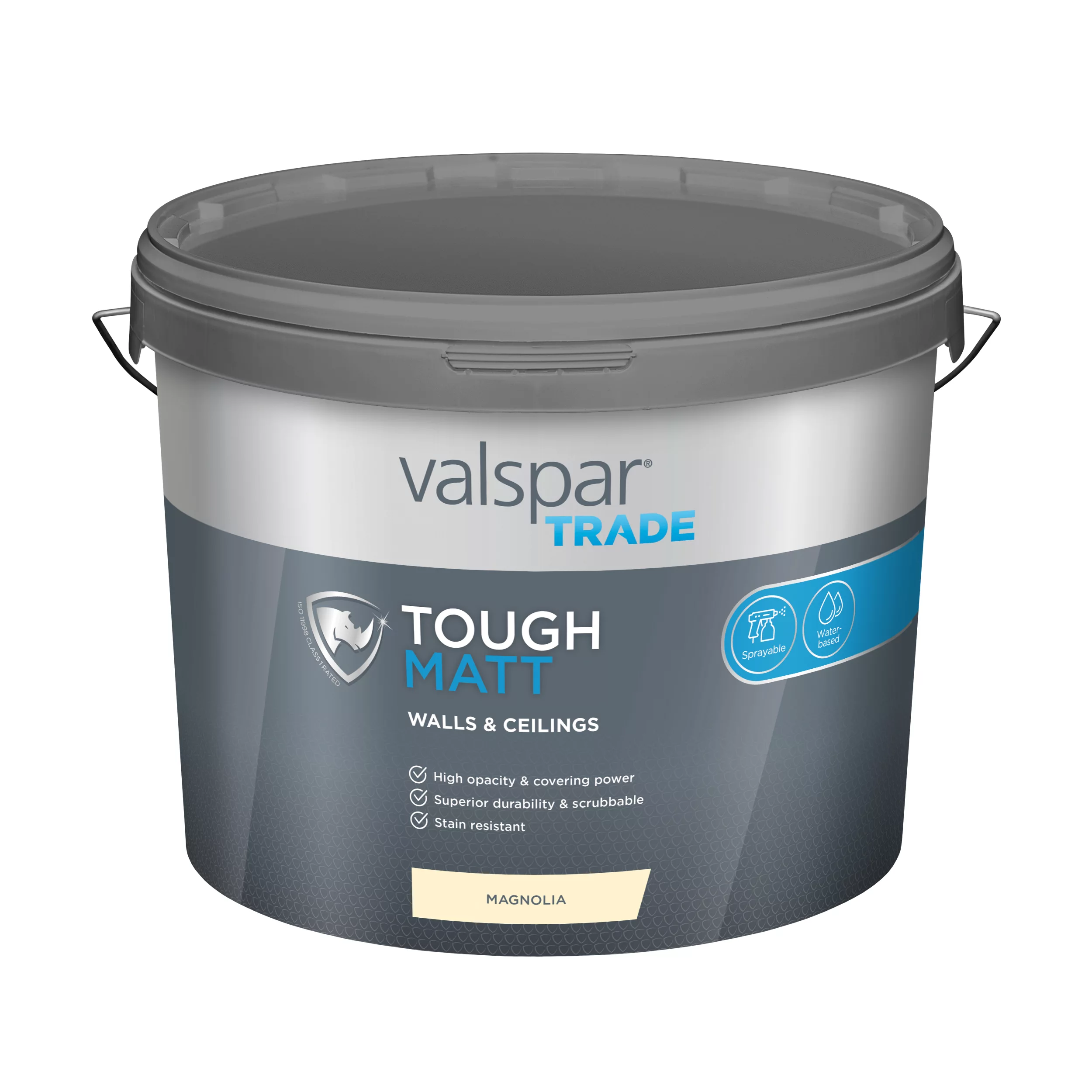 Valspar Trade Tough Magnolia Matt Emulsion Paint, 10L 2 Valspar Trade Tough Magnolia Matt Emulsion Paint, 10L - Image 2